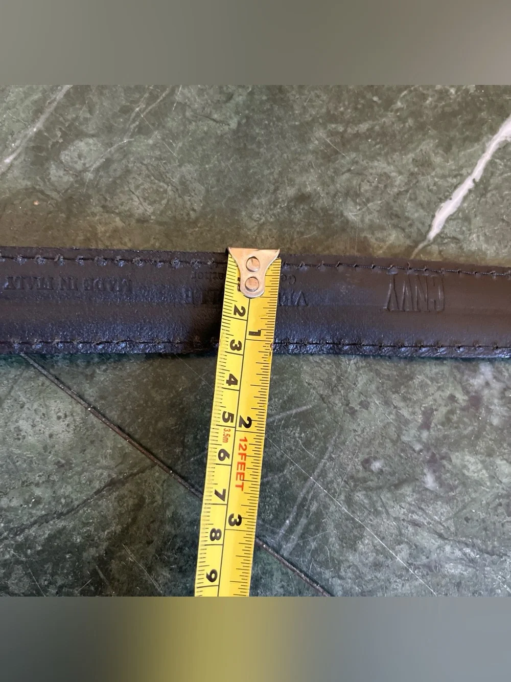 CNVY Women's Black Leather Belt with Silver Buckle